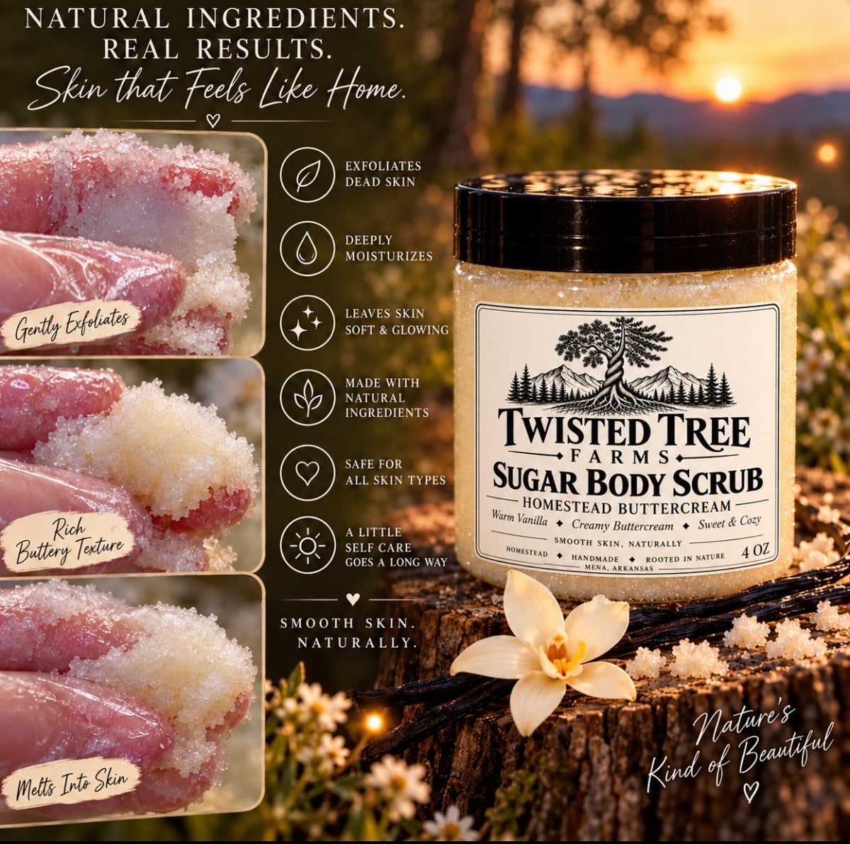 Homestead Buttercream Vanilla Sugar Body Scrub Duo — 2 Pack
